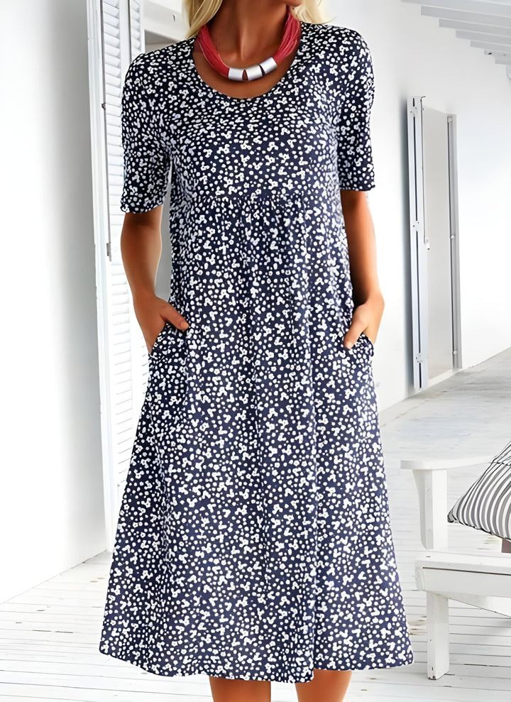 Laura | Casual Round Neck Floral Dress