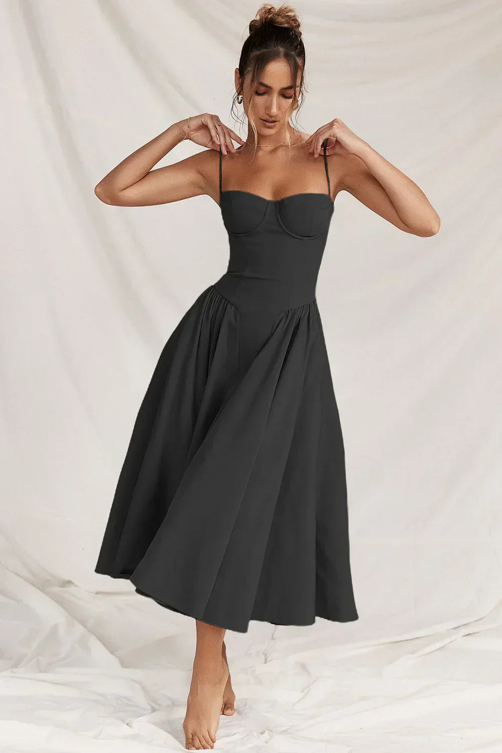 Elisa - Sleeveless Corset Midi Dress