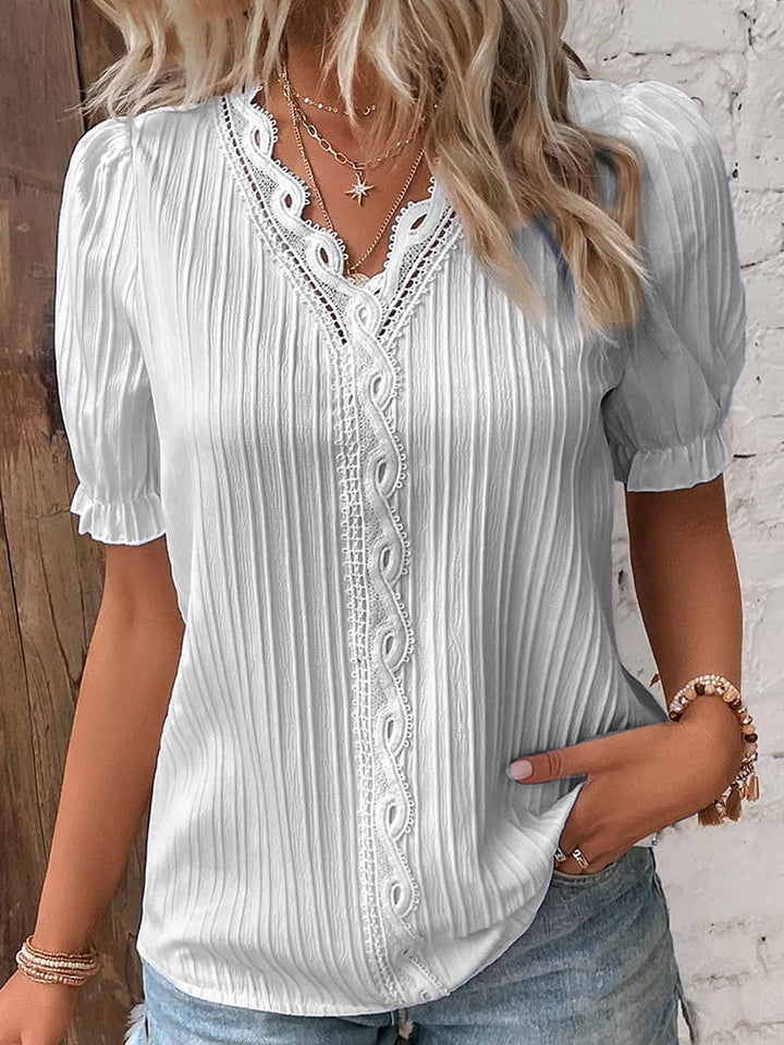 Mirna | Elegant V-neck Blouse 1+1 Free