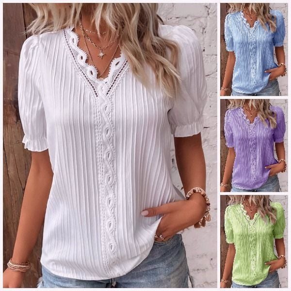 Mirna | Elegant V-neck Blouse 1+1 Free