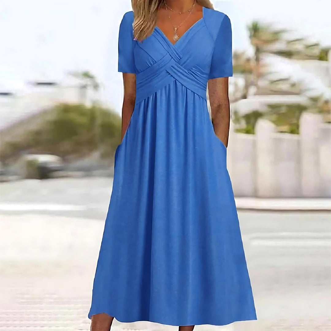 Jamaica - Elegant Midi Dress with Belly Coverage