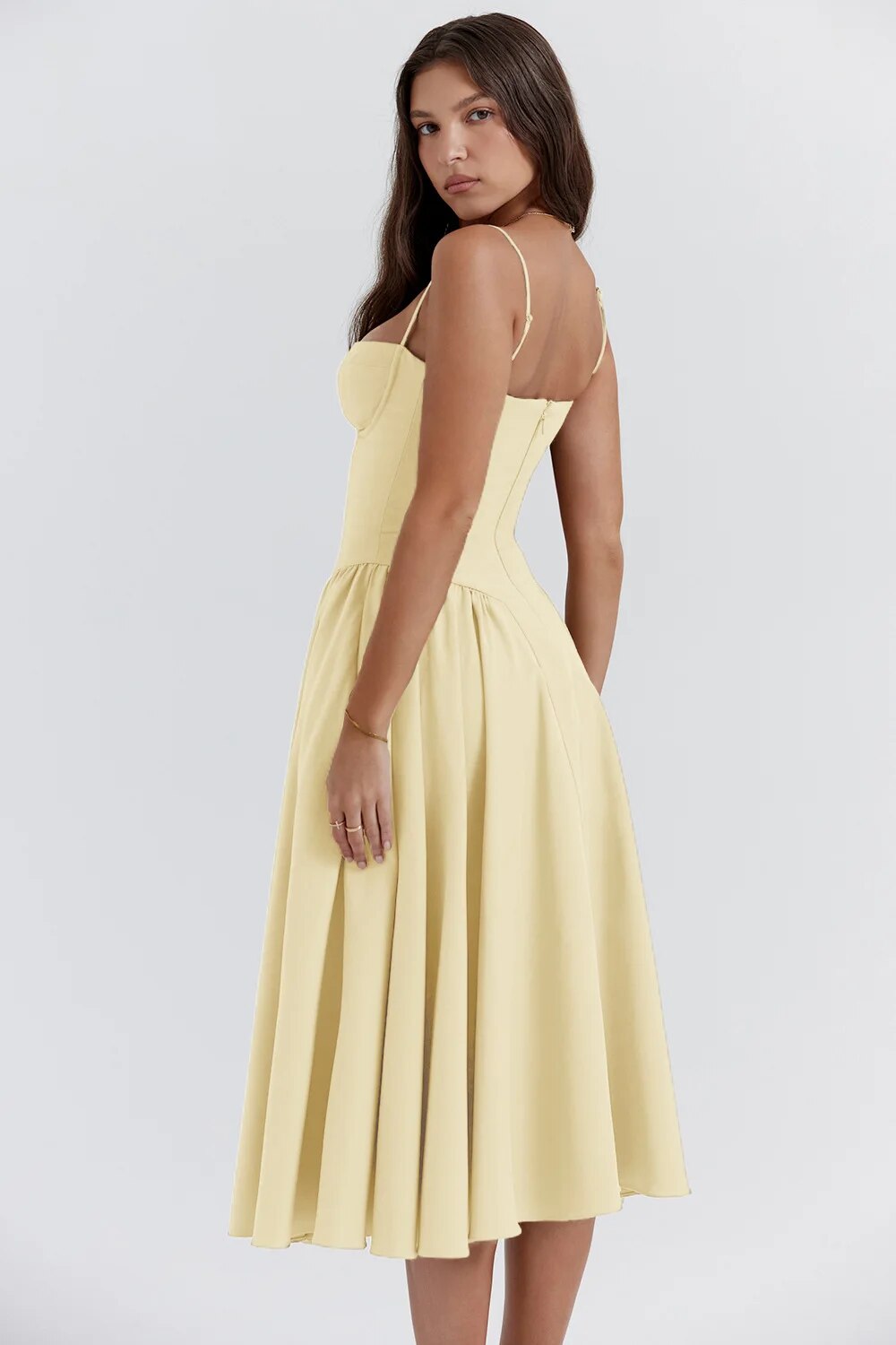 Elisa - Sleeveless Corset Midi Dress