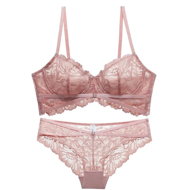 Lingerie Push Up Brassiere Lace Embroidery Underwear Set