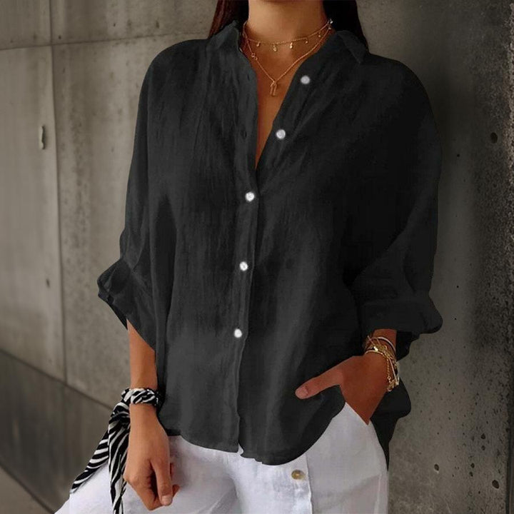 Linda | Elegant Linen Polo Blouse