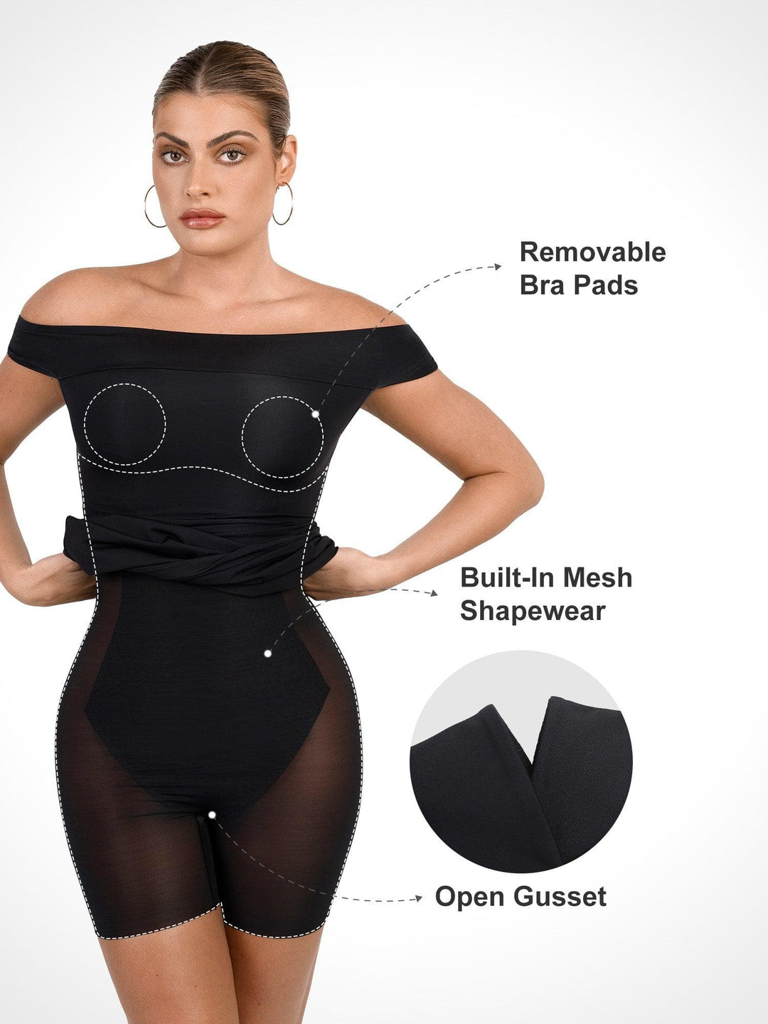 ARIA | Shapewear Crew Neck Midi Dress