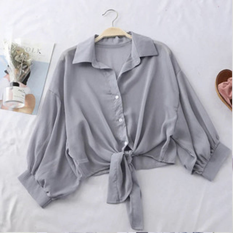 Luna | Casual Loose Fit Tie-Waist Blouse